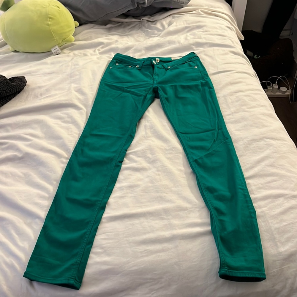 Rag & Bone Green Stretch Skinny Jeans in 27